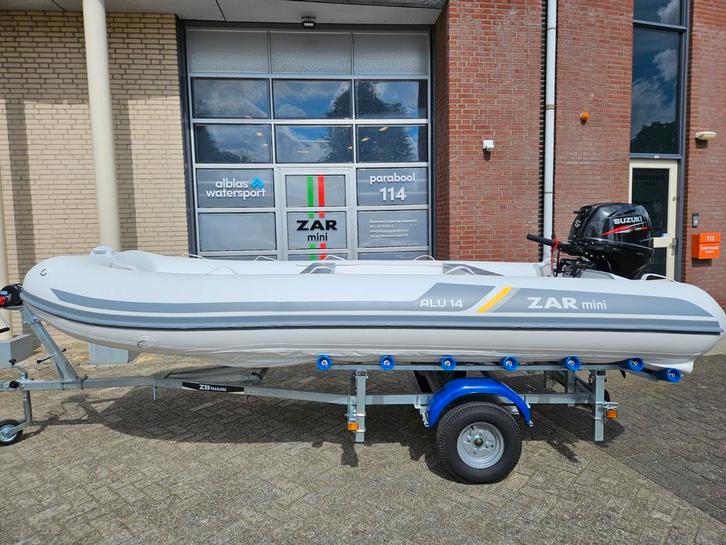 ZAR Mini Alu 14 + Suzuki 30pk, Watersport en Boten, Rubberboten, Minder dan 70 pk, Aluminium, Benzine, Nieuw, Overige merken, Ophalen