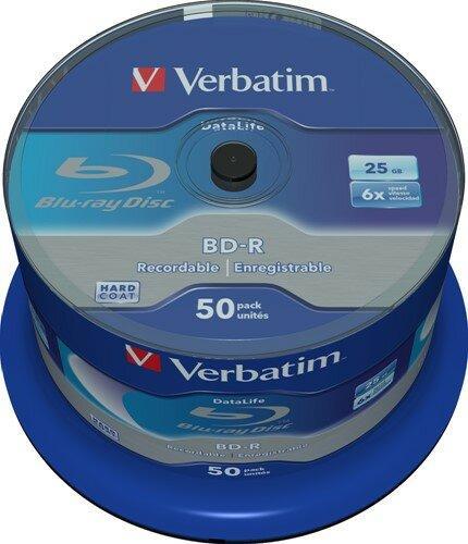 Verbatim BD-R 25 GB 6x Speed in Cakebox 50 Stuks, Computers en Software, Beschrijfbare discs, Nieuw, Verzenden