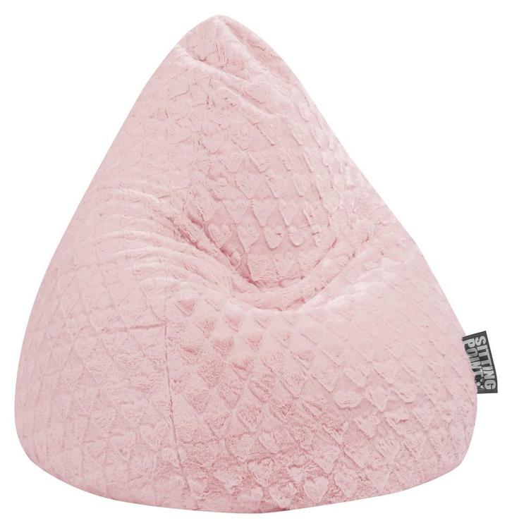 Kinder Zitzak BeanBag Fluffy Hearts L - Roze, Huis en Inrichting, Zitzakken, Verzenden