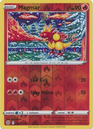 Magmar 019/172 reverse holo Brilliant Stars, Hobby en Vrije tijd, Verzamelkaartspellen | Pokémon, Losse kaart, Nieuw, Foil, Ophalen of Verzenden