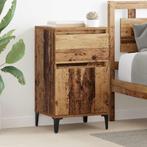 vidaXL Nachtkastje met lade Oud hout 40 x 35 x 70 cm Bewerkt, Huis en Inrichting, Slaapkamer | Nachtkastjes, Minder dan 45 cm