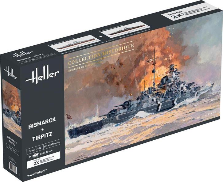 Heller 85078 Bismarck + Tirpitz TWINSET Bouwpakket Schaal, Hobby en Vrije tijd, Modelbouw | Boten en Schepen, Nieuw, Overige merken