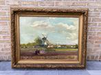 Haagse School (XX) - Landschap met vrouw en brandend, Antiek en Kunst
