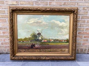 Haagse School (XX) - Landschap met vrouw en brandend beschikbaar voor biedingen