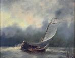 Hollandse School (XX) - A sailing ship in North Sea storm