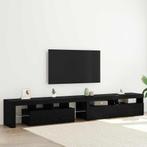 vidaXL TV-kast 3 pcs Zwart Eiken 260 x 37 x 40 cm Bewerkt, Minder dan 50 cm, Verzenden, Nieuw, Minder dan 100 cm