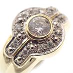 Gouden pinkring met zirconia, Sieraden, Tassen en Uiterlijk, Ringen, Gebruikt, Overige kleuren, Ophalen of Verzenden, Kleiner dan 17