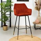 40% Korting: Velvet barkruk Fiona koper 65-78 cm, Ophalen, Zo goed als nieuw