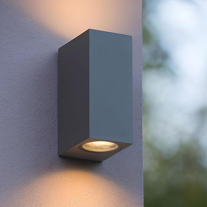 LED Buiten spot | San Francisco | IP44 | 2x GU10 | Antraciet, Huis en Inrichting, Lampen | Wandlampen, Nieuw, Metaal, Ophalen of Verzenden