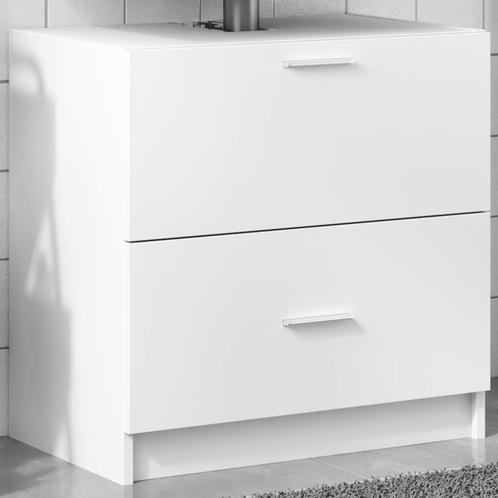 vidaXL Wastafelkast 59x37x59 cm bewerkt hout wit, Huis en Inrichting, Badkamer | Badkamermeubels, Nieuw, Minder dan 100 cm, Verzenden