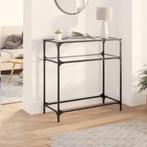 vidaXL Wandtafel met transparant glazen blad 80x35x81 cm, Verzenden, Nieuw, Metaal, 50 tot 100 cm