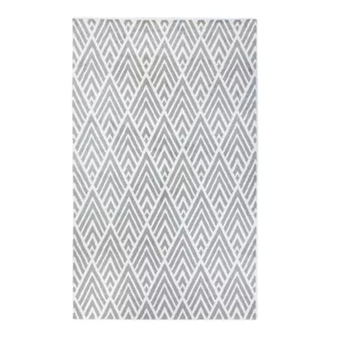 Vloerkleed - triangle - 160x230 cm - wit met grijs, Huis en Inrichting, Stoffering | Vloerbedekking, Verzenden
