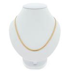 Gouden platte gourmetschakel ketting | 45 cm, Ophalen of Verzenden, Gebruikt, Overige kleuren, Goud