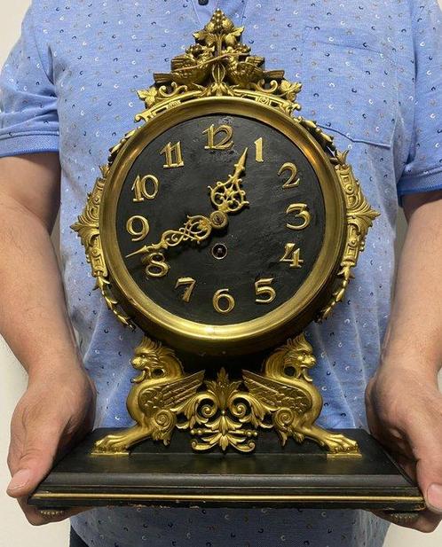 Pendule - Brons, Hout - 1900-1910, Antiek en Kunst, Antiek | Klokken