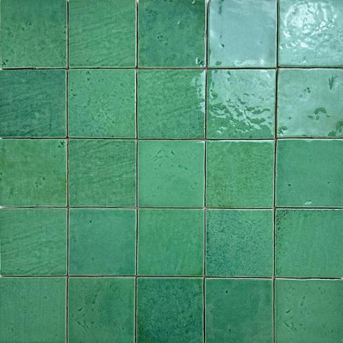 Wandtegel menorca lake groen vintage craquele 10x10, Doe-het-zelf en Verbouw, Tegels, Wandtegels, Nieuw, 10 m² of meer, Keramiek