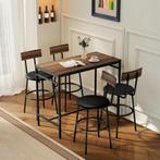 5-delige Bartafel Set Met 4 Stoelen, Industrieel Ontwerp, Vo, Huis en Inrichting, Tafels | Statafels, Verzenden, Nieuw