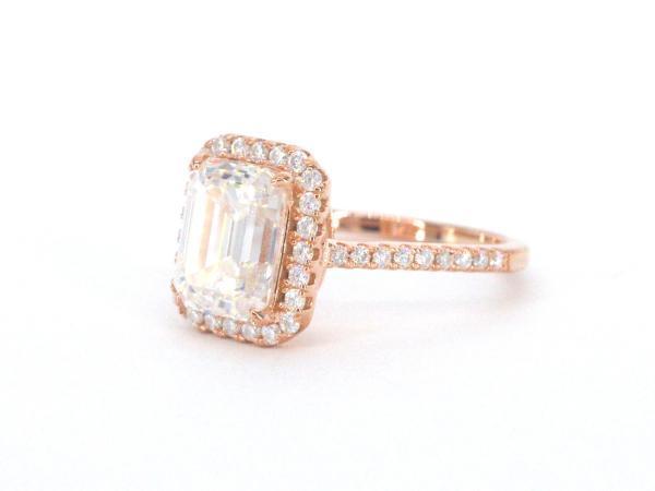 Veiling - Entourage ring emerald Moissaniet 3.00 carat Rose, Sieraden, Tassen en Uiterlijk, Ringen