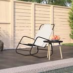 vidaXL Ligbed schommelend staal en textileen crèmekleurig, Tuin en Terras, Verzenden, Nieuw