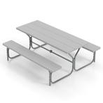 LIVSK Picknicktafel en Bank Set - HDPE Tafelblad met Parasol, Tuin en Terras, Verzenden, Nieuw