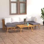 vidaXL 7-delige Loungeset met kussens massief acaciahout, Verzenden, Nieuw, Hardhout, Loungeset