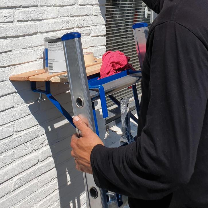 Ladder muurafhouder blauw (voor sporten van 40 mm), Doe-het-zelf en Verbouw, Ladders en Trappen, Ladder, Nieuw, 2 tot 4 meter