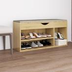 vidaXL Schoenenbank met kussen 104x30x49 cm bewerkt hout, Huis en Inrichting, Kasten | Schoenenrekken, Verzenden, Nieuw