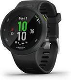 Garmin Forerunner 45 zwart met een zwarte siliconen polsband, Verzenden, Gebruikt