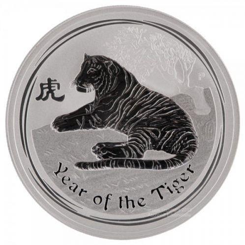 Lunar II - Year of the Tiger 1 kg 2010 (37.691 oplage), Postzegels en Munten, Munten | Oceanië, Losse munt, Zilver, Verzenden