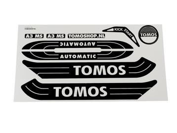 Sticker Tomos A3 MS Automatic wit / zwart set + gratis beschikbaar voor biedingen