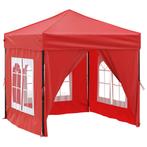 Partytent inklapbaar met zijwanden 2x2 m rood (Overige), Huis en Inrichting, Verzenden, Nieuw