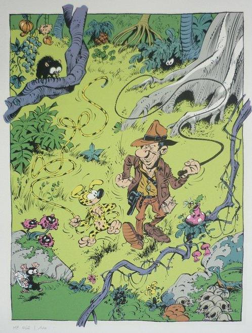 Franquin & Batem - 1 Silkscreen - Marsupilami - Indiana, Boeken, Strips | Comics