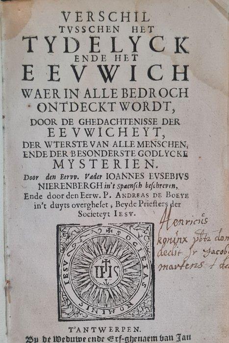 Juan Eusebio Nieremberg - Verschil tussen het tijdelijk en, Antiek en Kunst, Antiek | Boeken en Bijbels