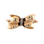 Gouden vintage strik broche met diamant 14 krt, Sieraden, Tassen en Uiterlijk, Broches, Ophalen of Verzenden, Nieuw