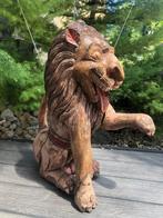Hindoeïstische tempelwachter, leeuw, Teck, Zuid-India - Teak, Antiek en Kunst