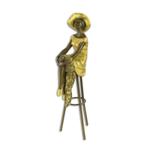 BRONZEN BEELD GENAAMD VROUW ZITTEND AAN DE BAR (Interieur), Antiek en Kunst, Kunst | Beelden en Houtsnijwerken, Verzenden
