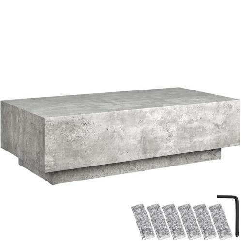 Salontafel Lasley met voet, draagkracht 45 kg - Betonlook, 1, Huis en Inrichting, Tafels | Salontafels, Verzenden