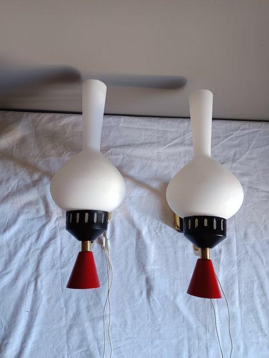 Wandlamp (2) - Opaline glas - Applique, Antiek en Kunst, Antiek | Lampen