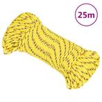 vidaXL Boot touw 3 mm 25 m polypropyleen geel, Verzenden, Nieuw