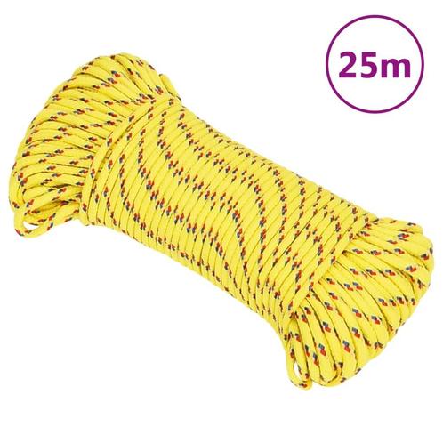 vidaXL Boot touw 3 mm 25 m polypropyleen geel, Doe-het-zelf en Verbouw, IJzerwaren en Bevestigingsmiddelen, Nieuw, Verzenden