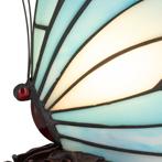 Tiffany vlinderlamp – Blauw & Turquoise Glas – L 17 × B 16, Verzenden, Nieuw