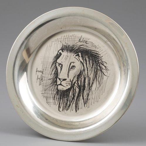 Bord Lion, Bernard Buffet voor Franklin Mint, München ca., Antiek en Kunst, Antiek | Goud en Zilver
