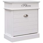 vidaXL Schoenenkast 50x28x58 cm paulowniahout wit, Verzenden, Nieuw