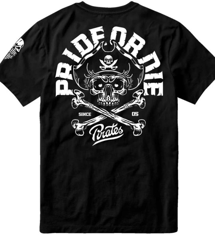 PRIDE or Die T-shirt PIRATE V.2 T-Shirt Katoen Zwart, Kleding | Heren, Sportkleding, Zwart, Maat 56/58 (XL), Nieuw, Vechtsport