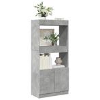 vidaXL Hoge kast 63x33x140 cm bewerkt hout betongrijs, Verzenden, Nieuw, Overige houtsoorten