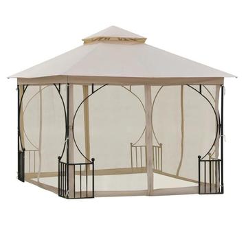 HUUBXL Tuinhuisje 295cm X 295cm X 275 Cm Beige + Zwart beschikbaar voor biedingen