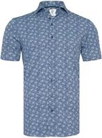 R2 Overhemd Korte Mouwen Print Donkerblauw maat XL Heren, Verzenden, Nieuw, Blauw, R2 Amsterdam