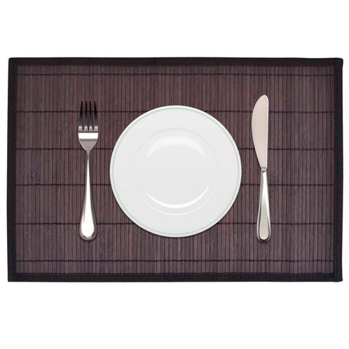 vidaXL 6 Placemats bamboe 30 x 45 cm donkerbruin, Huis en Inrichting, Keuken | Textiel, Bruin, Nieuw, Verzenden