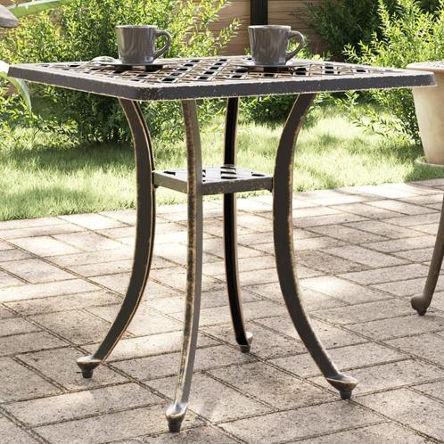 vidaXL Tuintafel 53x53x53 cm gietaluminium bronskleurig, Tuin en Terras, Tuintafels, Nieuw, Aluminium, Verzenden