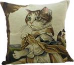 gobelin kussen kat gravin 45x45cm, Huis en Inrichting, Verzenden, Nieuw