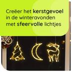Kerstverlichting Raam Kerstboom + Maan + Rendier - ø18cm -, Diversen, Kerst, Verzenden, Nieuw